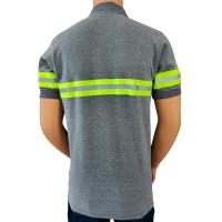 Polo gris reflectivo posterior