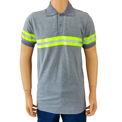 Polo gris reflectivo frontal