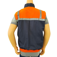 Chaleco bicolor naranja y azul